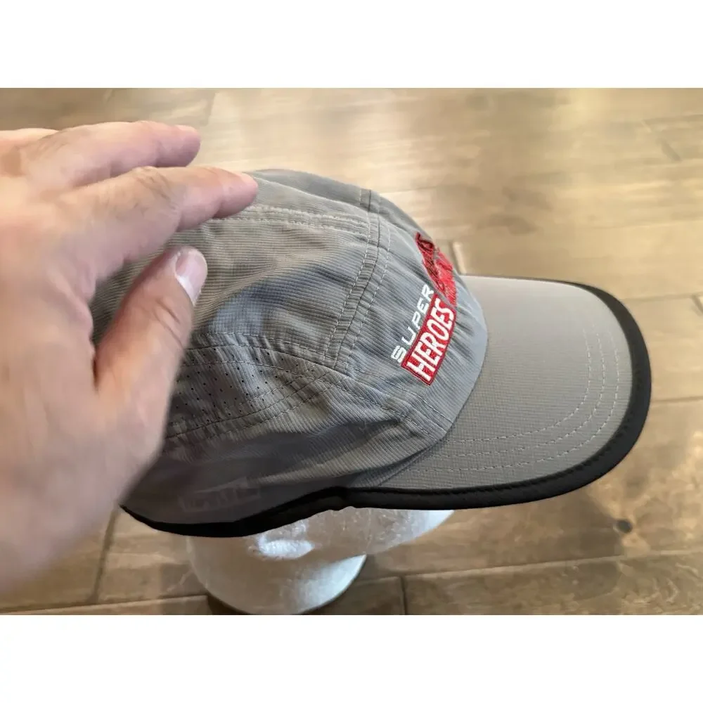 Marvel Mens Gray Super Heroes Avengers Half Marathon 5 Panel Strapback Hat Cap